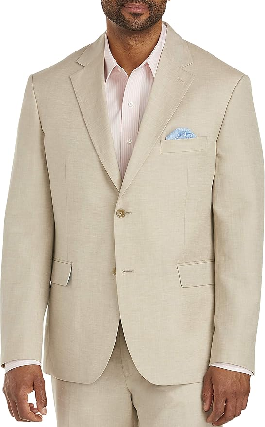 Oak Hill by DXL Big and Tall JacketRelaxer LinenBlend Suit Jacket