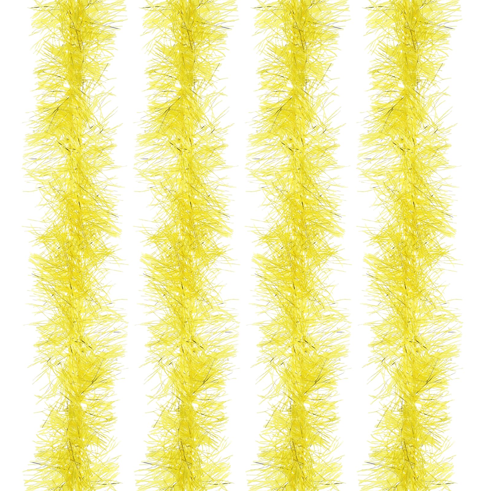 PATIKIL 5Ft Feather Boa, 4 Pcs Artificial Fluffy Feather Boas Party Decorations for DIY Crafts, Wedding Costume, Christmas, Concert, Halloween, Home Decor, Yellow