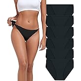 ANLIQI High Cut String Bikini Panties Stretchy Soft Modal Low Waist Underwear Ladies Hipster Panties Multi Pack