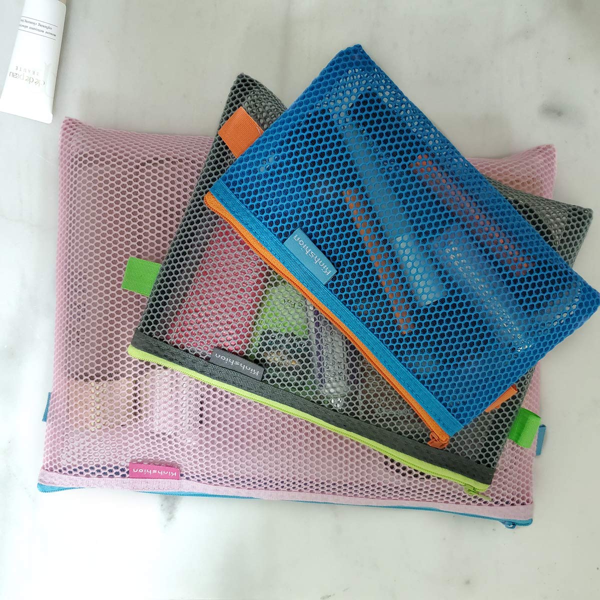 Mesh Zipper Pouch, 6 PCS 3 Sizes, Zipper Bags Clear Zipper Pouch Small Organizer bag Zipper Folder Bag Cosmetic Bags Travel Storage Bags, Colour Random. : Beauty