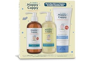 Happy Cappy Three Step Skincare Solution Bundle- Baby Dandruff Shampoo, Eczema Body Wash and Lotion for Kids & Toddlers, Moisturizing Cream, Reduces Itching, Dermatologist Tested, Fragrance-Free