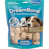 DreamBone Dental Mini Bones Rawhide-Free Dog Treats, 24 Count | Real Parsley for Fresh Breath, Daily Chew, Digests Safely and Completely, Made With Real Chicken and Veggies, For Adult Dogs