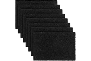 MEROUK 8 Pcs Charcoal Filters Compatible with Van Ness Cat Litter Box, Black 4.5 x 6.5Inch Replacement Activated Carbon Premium Odor Filters for Pureness F6 Zeloite Air Filter