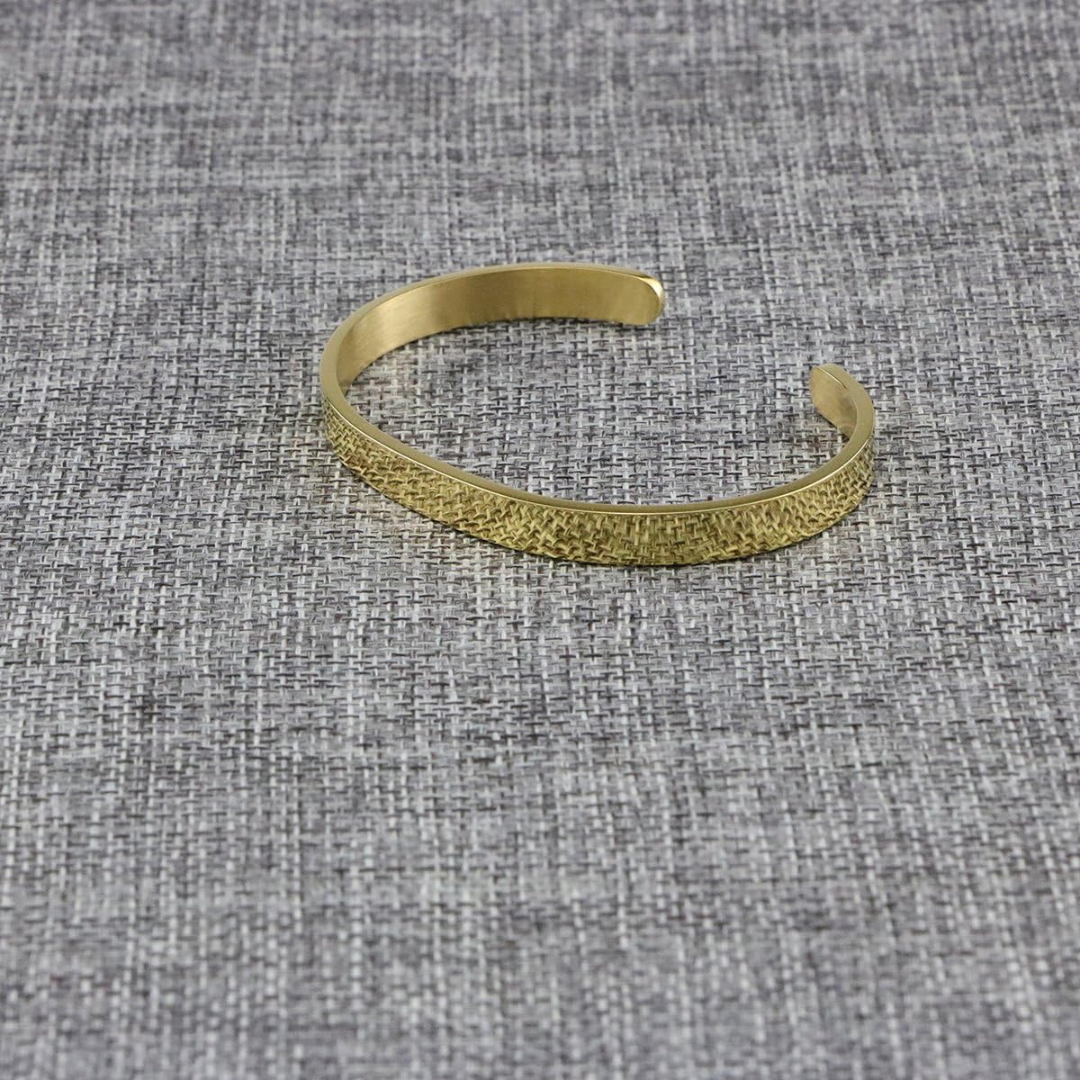 Blank Friendship Cuff Bracelet Stainless Steel Jewelry Minimalist Simple Open Bangle Gold: Clothing