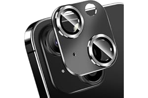 QHOHQ 3 Pack Camera Lens Protector for iPhone 15 6.1" / iPhone 15 Plus 6.7", Zinc Alloy One Piece Camera Cover, [Updated Version], Full Coverage Protection, Ultra HD, Shatterproof - Black
