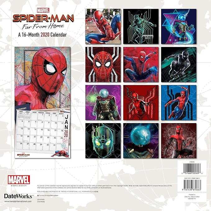 Amazon Com Spiderman Calendar 2020 Set Deluxe 2020 Spider Man