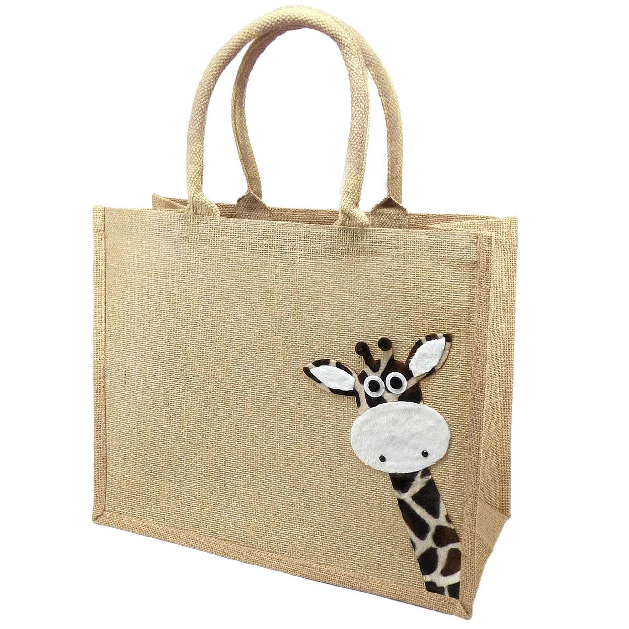 Large Jute Hessian Shopping Bag - Giraffe