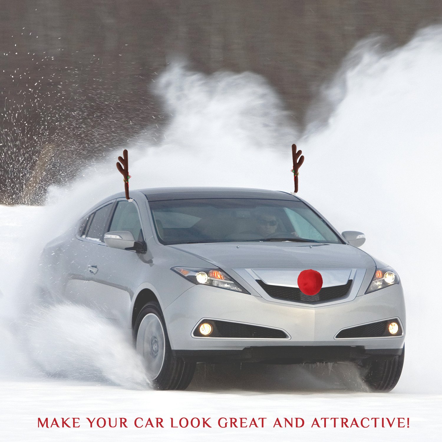 Amazoncom Christmas Car Decorations Reindeer Kit Holiday Car