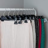 HANGERWORLD 20 Black 35cm Adjustable Clip Hangers for Trousers Skirts view 7