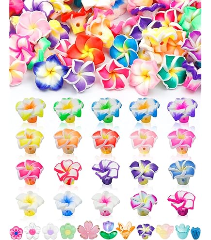 Amazon.com: ALL in ONE Polymer Clay Plumeria Flower Beads Hawaiian