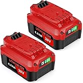 Futurebatt 20V Battery for Craftsman V20 Lithium Battery 2 Packs 6.0Ah High-Output for 20-Volt Power Tools CMCB205 CMCB204 CMCB202 CMCB201 CMCB202-2 CMCB204-2