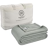 Threadmill Summer Muslin King Blanket | Lightweight Blanket for Bed or Couch | 4 Layer 100% Cotton Gauze | Soft, Breathable, and Cozy for All Seasons | Fits Cal King Size Bed | Scottish Grey