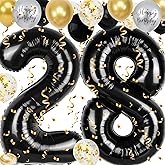 28th Birthday Decorations for Men Women, 40 inch 28 Balloon Numbers, 18 pcs 12 inch 28th Birthday Decoration Balloons for 28th Men Women Birthday Anniversary Party Decoration