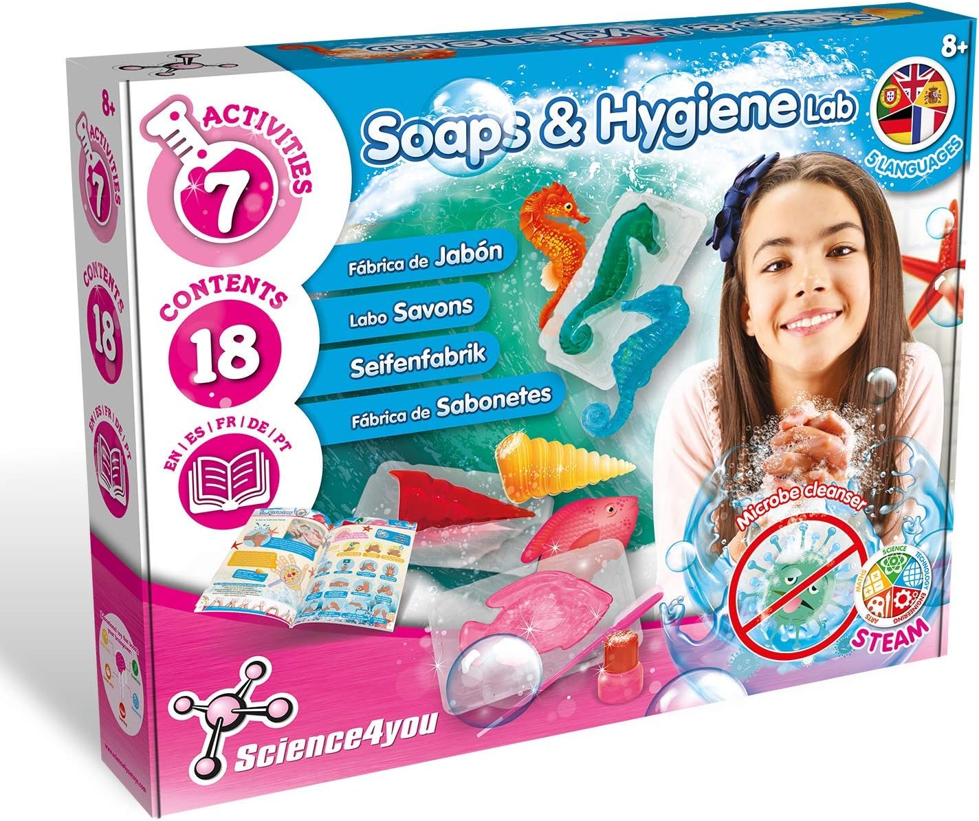 Science4you Soap Making Kit for Kids- Make Your Own Scented Soaps, 21 Contents, Moulds & Gift Bags Included