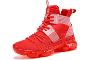 JMFCHI Boy's Basketball Shoes Kids High-top Sports Sneakers Non-Slip Running Shoe Air Cushioning Athletic Shoes for Little Ki