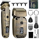 Scttomon Foil Shavers for Men Beard Trimmer Electric Razor for Men Bald Head Hair Shaving Kit Cordless Waterproof