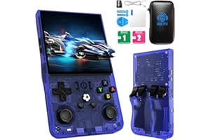 AISLPC R36MAX Retro Handheld Game Console with Open Source Linux System, 64GB TF Card Built-in 18,000+ Classic Video Games, Portable Gaming Console with 4.0-inch IPS HD Screen & 4000mAh Battery (Blue 64GB)