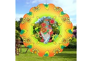 GOTOME Metal Gnomes Wind Spinners Gnome Gifts for Women Mom Grandma,12inch Hanging Wind Chime for Outdoor&Indoor Decoration for Yard Garden Ornament