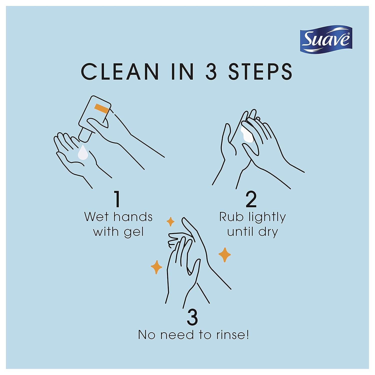 Suave Hand Sanitizer Alcohol Based Kills 99.9% of Germs 10 oz, Pack of 6 : Beauty