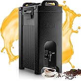 Insulated Beverage Dispenser 5-Gallon, Food-Grade Material Cold and Hot Drink Container with Faucet, Handles, Commercial Drink Dispenser Cooler for Coffee, Tea, Party, Catering Serving, Black