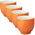 FORLIFE Q Tea Cup (Set of 4), 7 oz., Carrot
