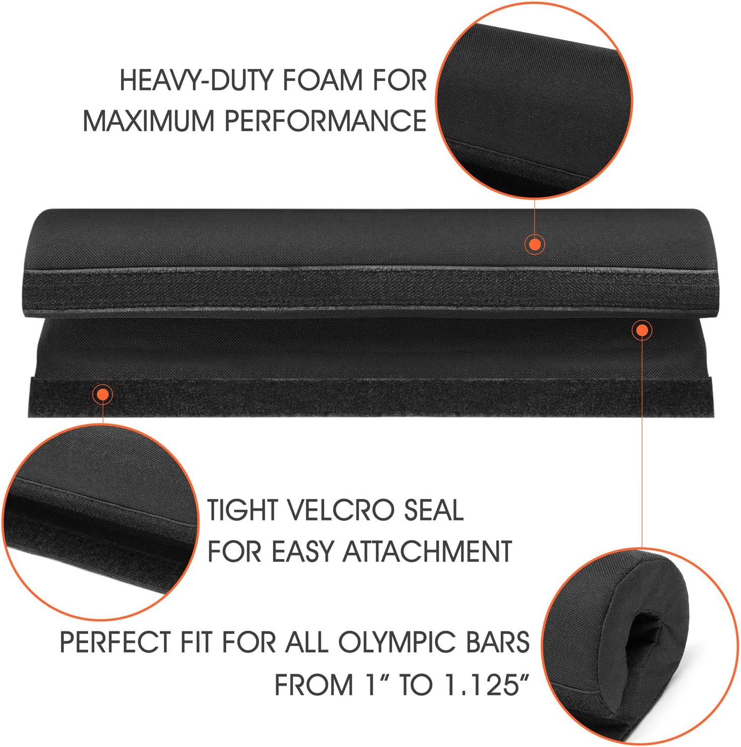 Yes4All Foam Bar Pad – Olympic Barbell Pad – Barbell Squat Pad – Barbell Neck Pad for Squats, Hip Thrusts – Weight Lifting Bar Pad (Black, Single) : Sports & Outdoors