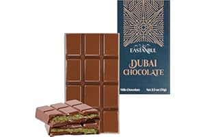 Eastanbul Dubai Chocolate Bar Pistachio, 2.5oz Mini Treat, Premium Pistachio Dubai Chocolate Bar, Viral Candy with Shredded Phyllo Dough, Knafeh, Gift Box