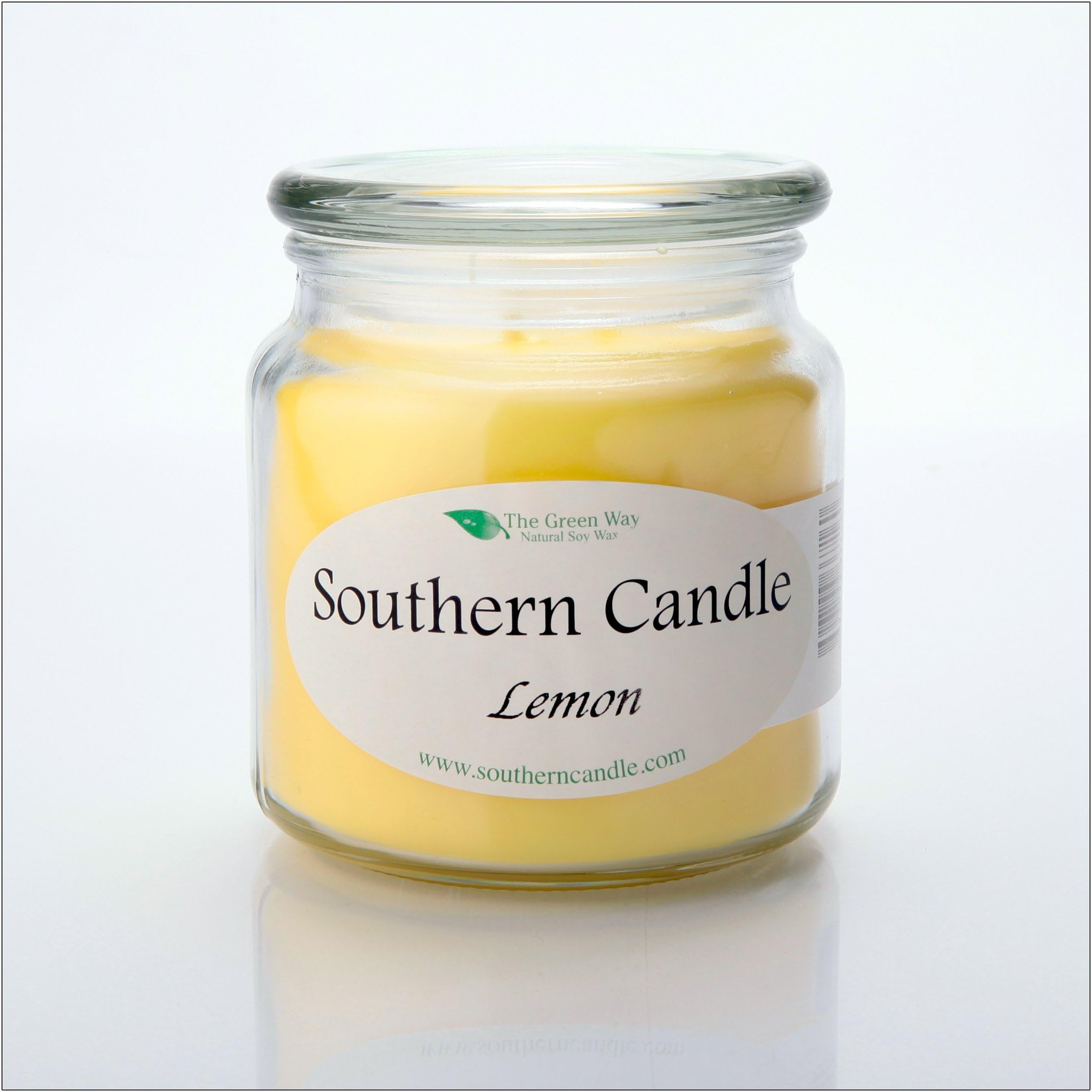 Lemon 16 oz Decorator Jar Natural Soy Wax Candle