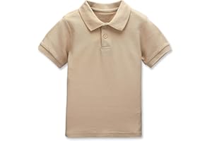 CUNYI Boys' Cotton Pique Polo Shirts Uniform Short Sleeve Tops
