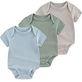 Ruliby Baby Bodysuit Boy Girl Clothes Soft Newborn Infant Outfit Short Sleeve Romper