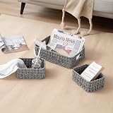 GRANNY SAYS Wicker Storage Baskets Set of 3 Large and Small Grey view 2