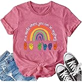 LBP Be Kind Shirt for Women Pride Rainbow T-Shirt Casual Inspirational Kindness Tee