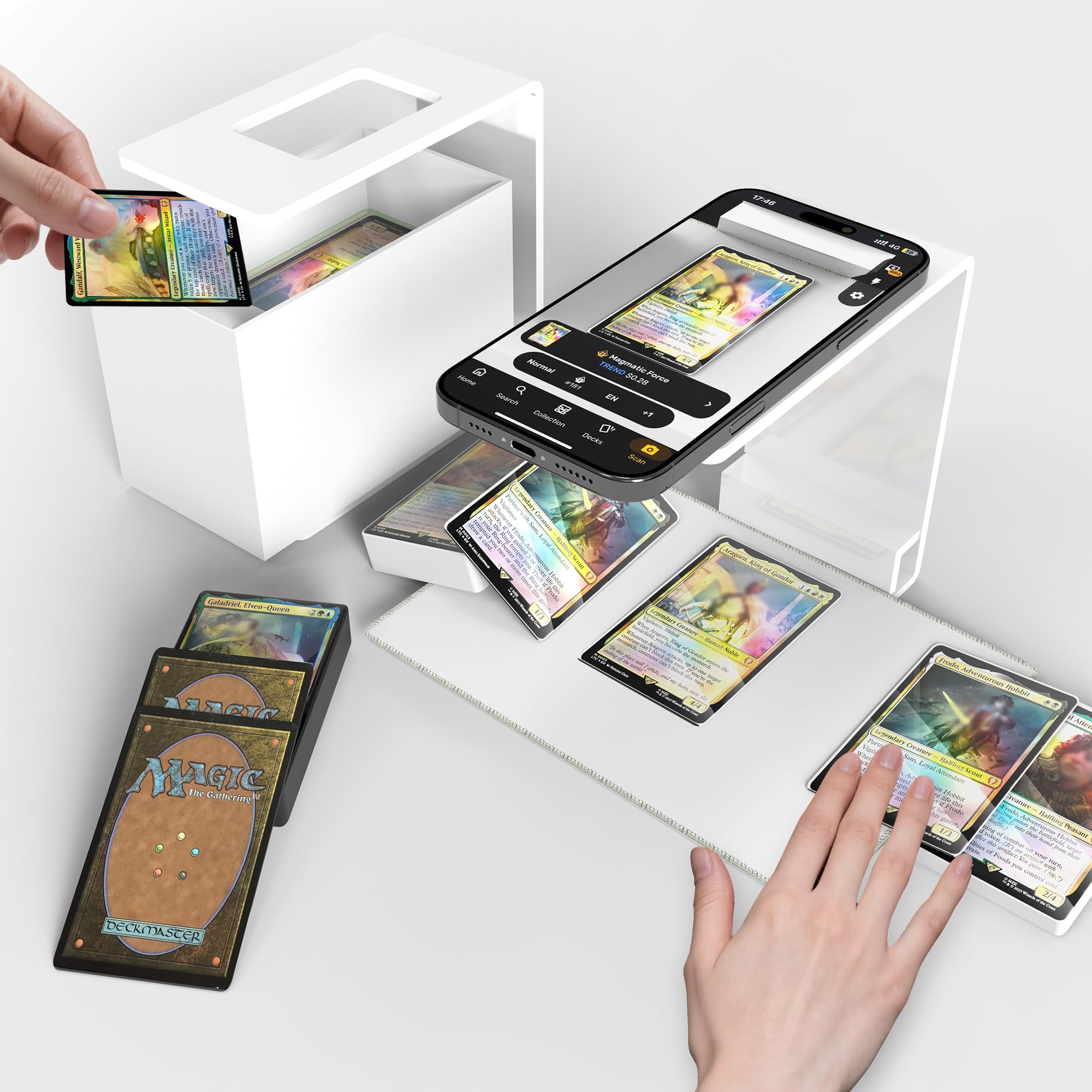 Photo 1 of **MISSING PARTS** Card Scanner Stand for Trading Cards, MTG & TCG Card Scanner Stand for Fast Scan and Price Check Sleeved and Unsleeved Collectible Cards, Compatible with ManaBox Phone Holder (8")