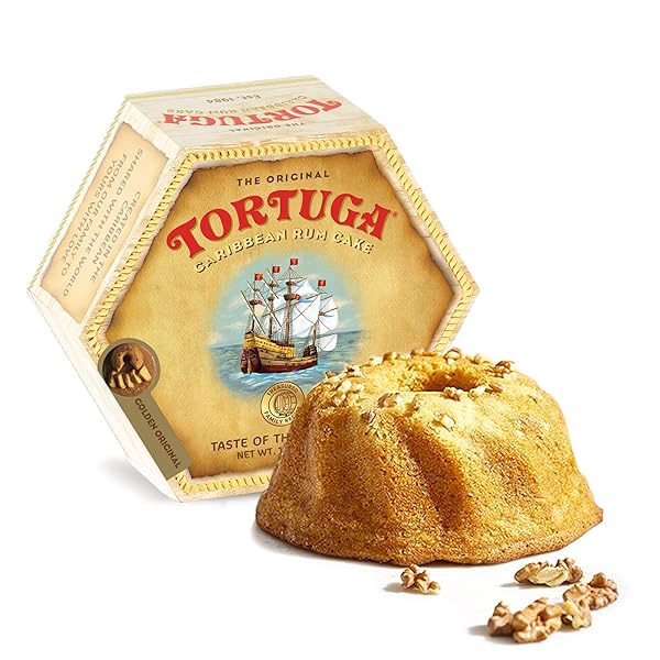 TORTUGA CARIBBEAN ORIGINAL RUM CAKE WITH WALNUTS – 16 OZ RUM CAKE – THE PERFECT PREMIUM GOURMET GIFT FOR GIFT BASKETS, PARTIES, HOLIDAYS, AND BIRTHDAYS – GREAT CAKES FOR DELIVERY