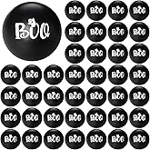 Realspring 40 Pieces Halloween Stress Balls Bulk 1.57 inches Mini Relieve Stress Squeeze Balls for Treat Bag Filler Party Favors Carnival Class Rewards Gifts(Black,Boo)