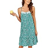 Ekouaer Cotton Nightgowns for Women Sleeveless Night Gown Lace Sleep Dress Button Night Shirt Victorian Nightdress