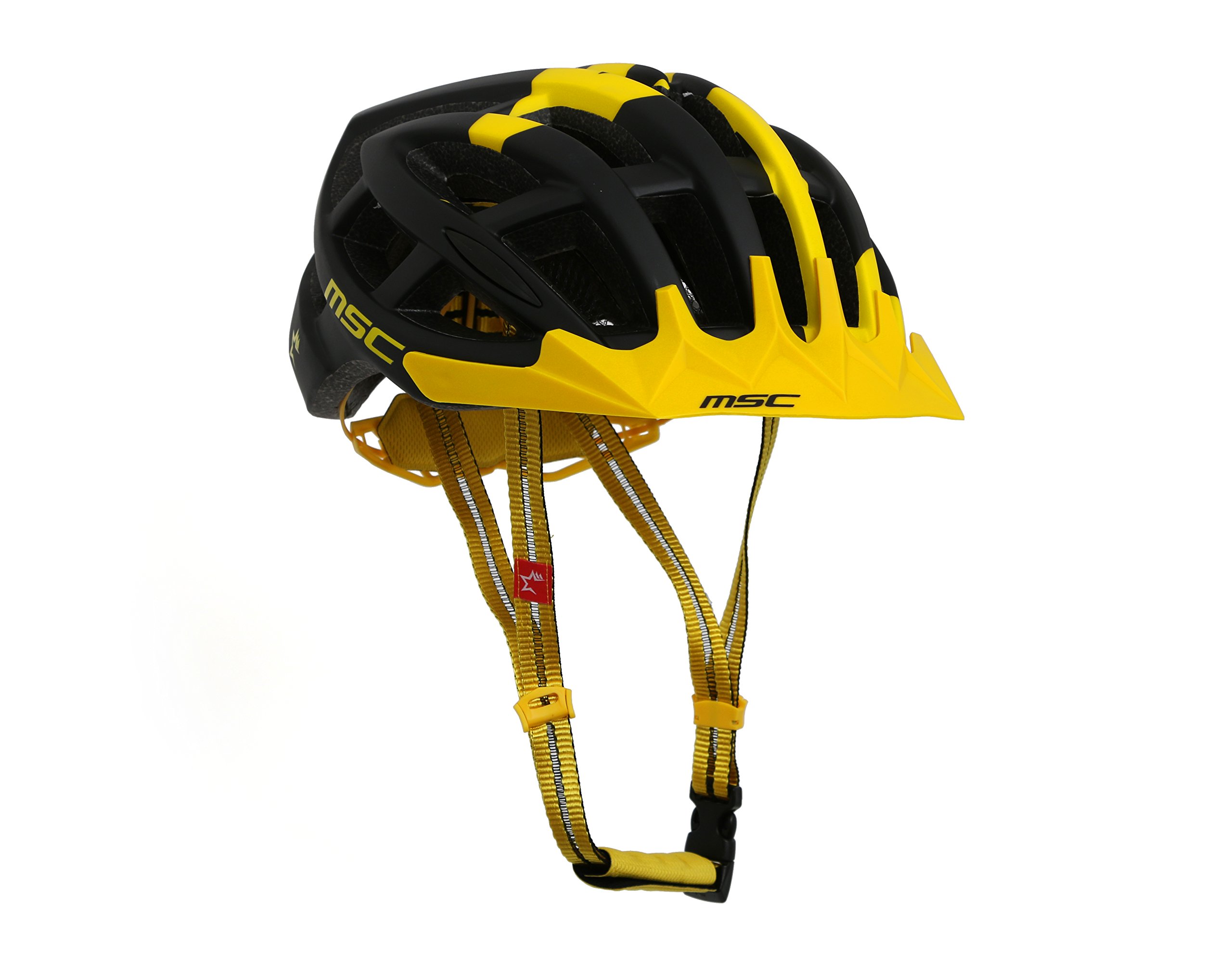 MSC Bikes hx100smbkye MTB Helmet, Black/Yellow, S/M (55 cm-58 cm)