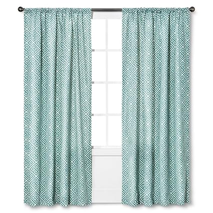 Amazon Com Threshold Sea Green Greek Key Print Woven Rod Pocket