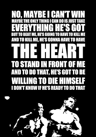 Rocky 4 Inspired Motivational Inspirational Quote Poster A3: Amazon.co.uk: Kitchen & Home