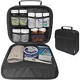 StarPlus2 - Medium Travel Pill Bottle Organizer, Medicine Bag, Carrier for Medications and Medical Supplies - Black (Without Lock)