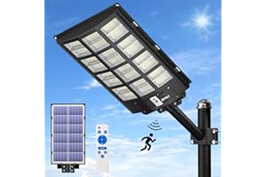 JAYNLT 2800W Solar Street Lights Outdoor, 298000LM 6500K Solar Parking Lot Lights Dusk to Dawn, IP67 Waterproof Solar Security Flood Lights with Motion Sensor for Yard, Garden, Parking Lot