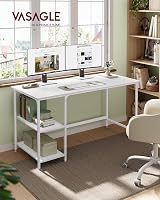 VASAGLE Computer Desk 140x60x76 cm Maple White LWD055W01 view 2