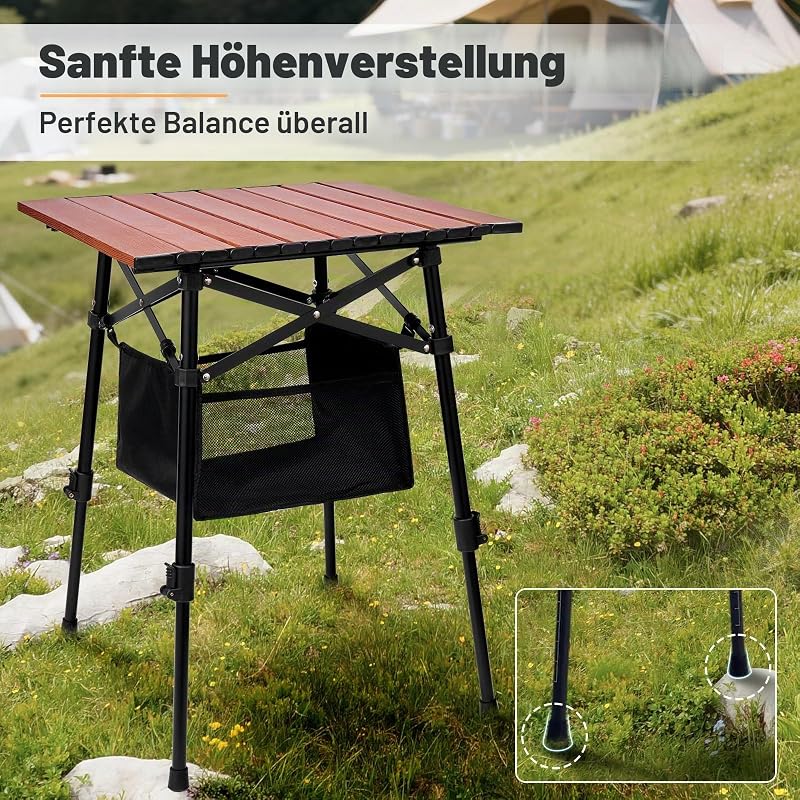 klappbar Campingtisch aus Aluminium, Höhenverstellbar