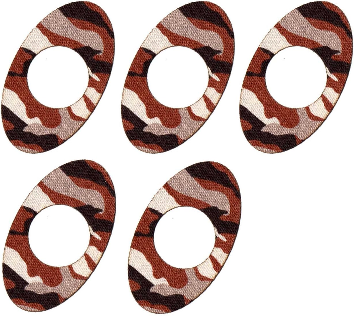 5 Oval Tapes Sticker for Freestyle Libre Sensor (camo brown)