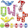LENDOD 12 Pack 24 Blocks Mini Fidget Snake Cube Mini Twist Puzzle Cubes Magic Speed Cubes Toy for Kids Party Bag Fillers, Party Supplies