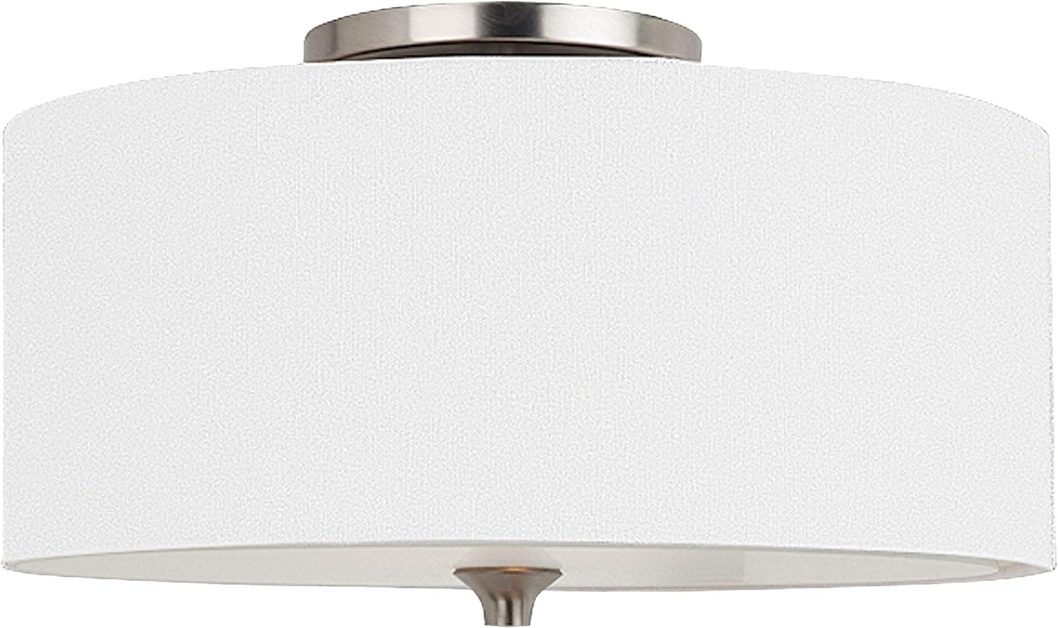 Sea Gull Lighting 75952-962 Stirling Two-Light Ceiling Flush Mount Ceiling Light Fixture, Brushed Nickel Finish