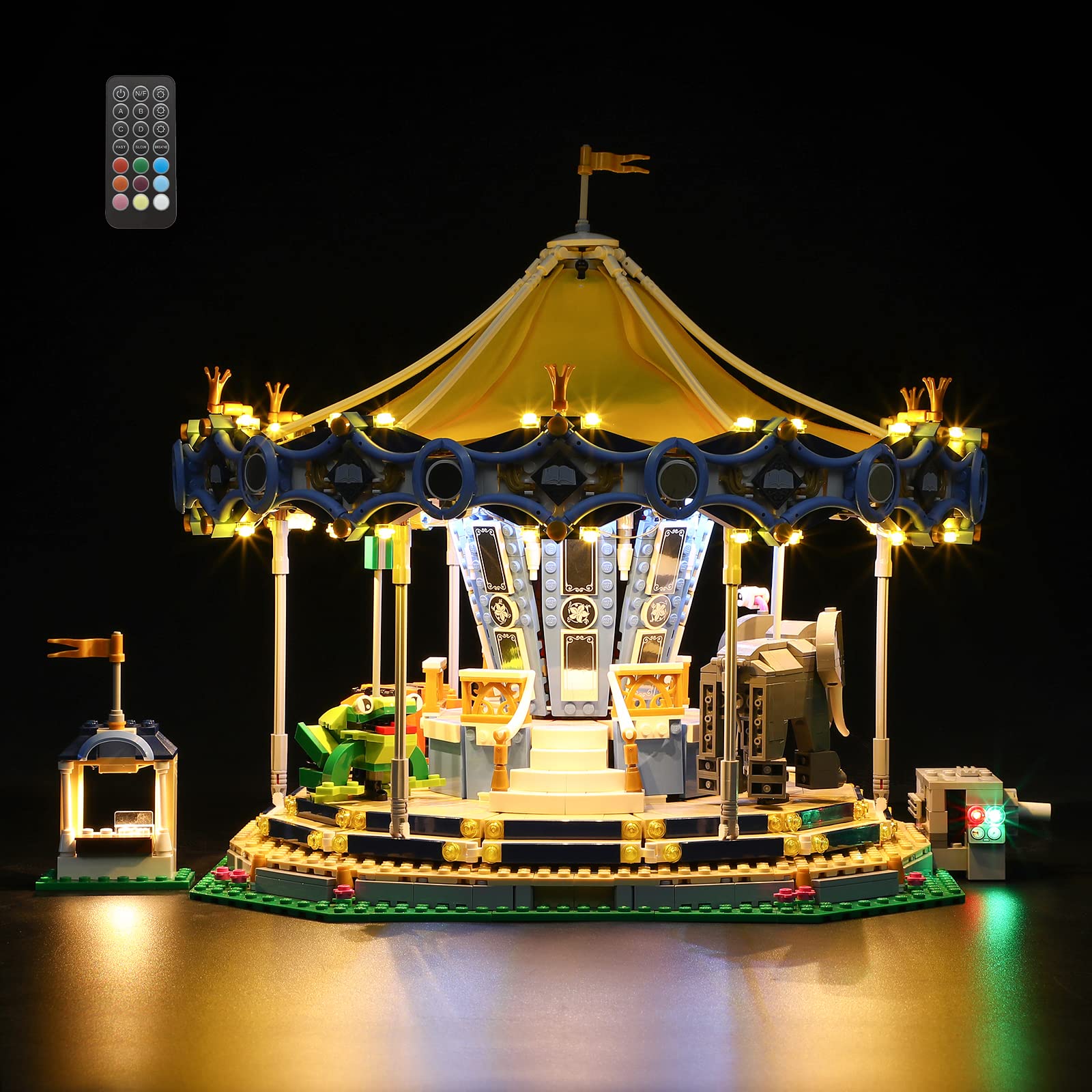 GEAMENT LED Light Kit (Remote Control) Compatible with LEGO Carousel - for Creator 10257 Model (Building Set Not Included)