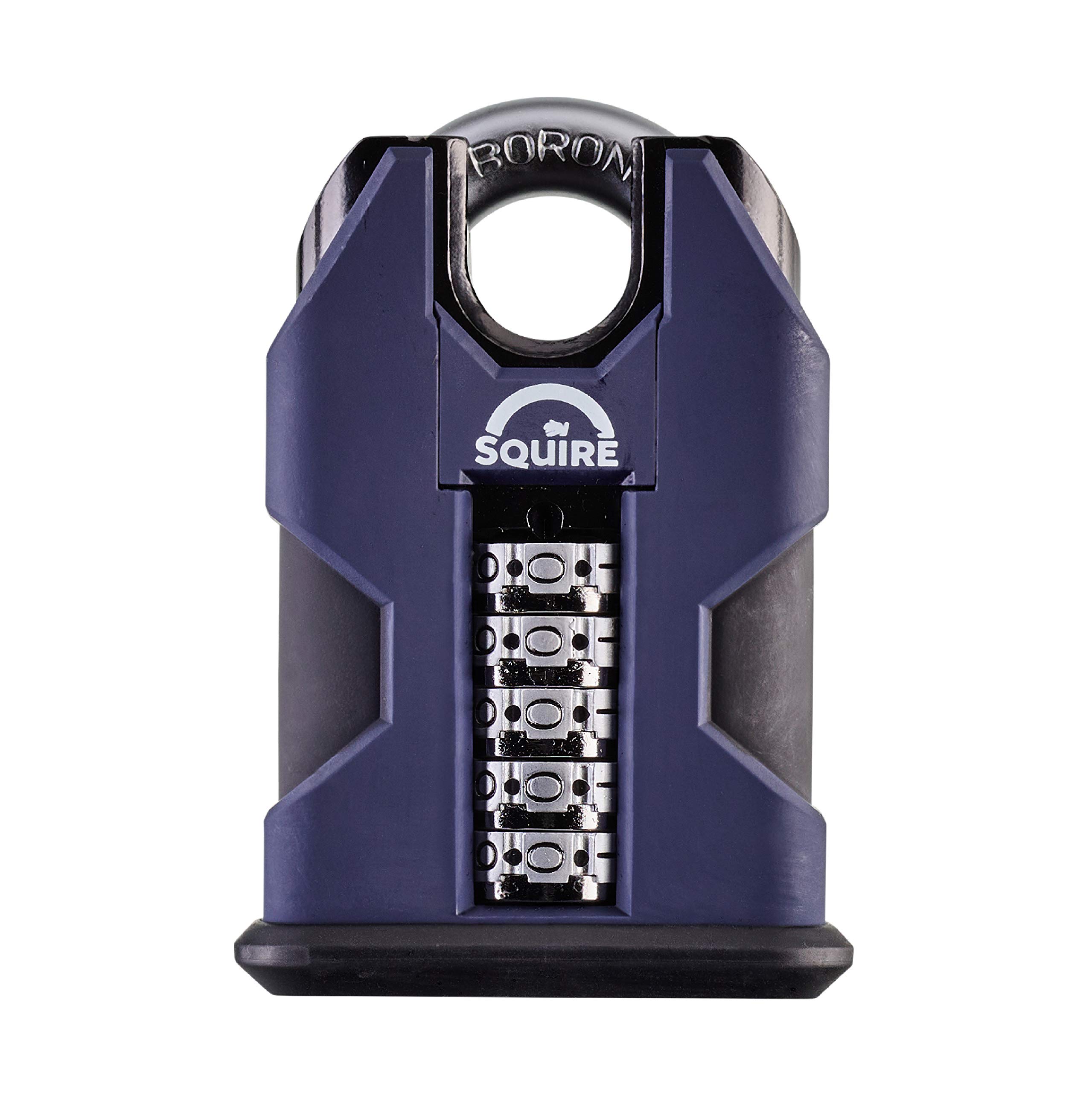 Henry Squire Stronghold 5 Wheel Closed Shackle Combi Hardened Steel Padlock with Weather Cover