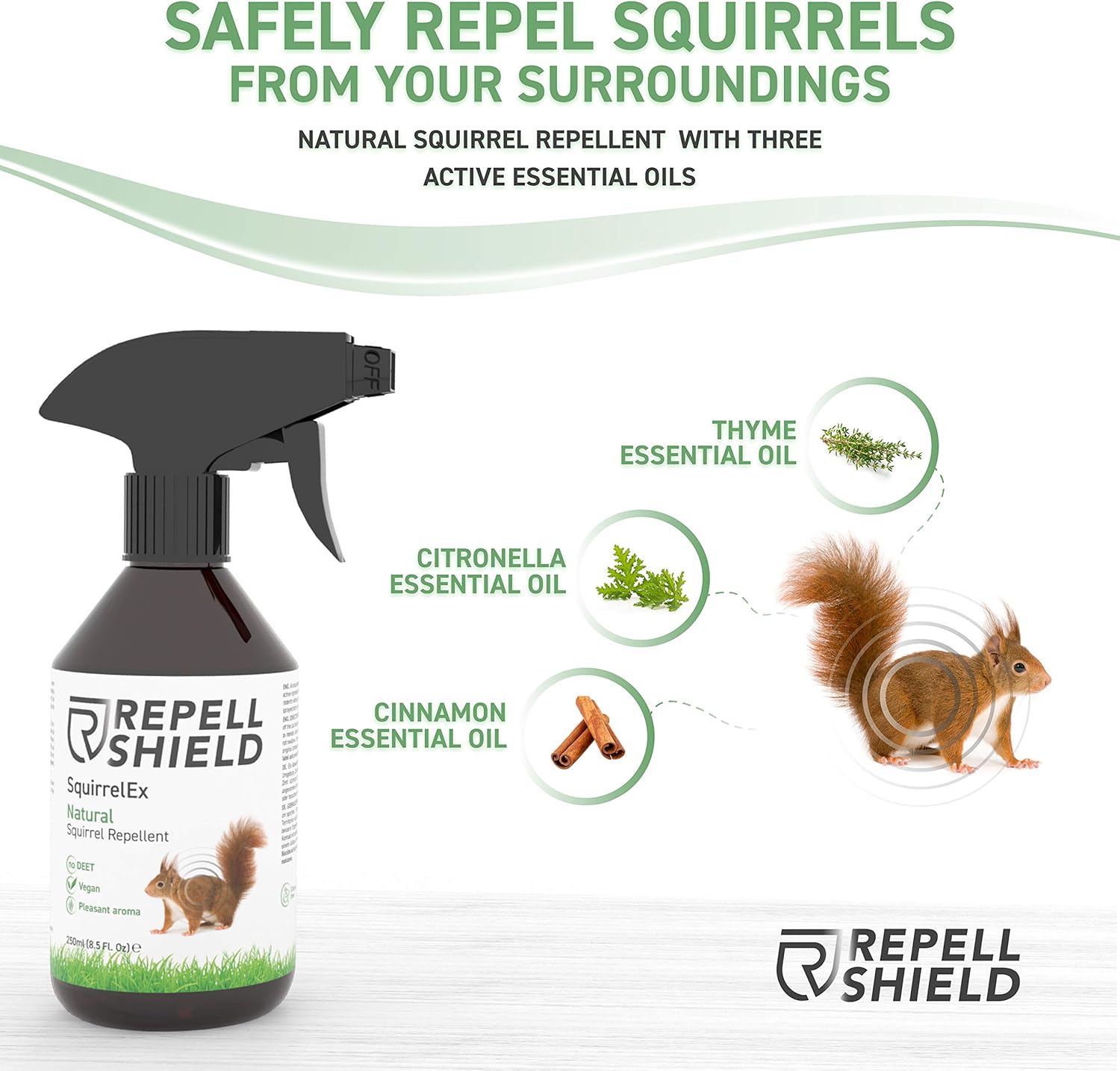 RepellShield Squirrel Repellent Spray, Natural Squirrel Deterrent for Gardens Lofts & Bird Feeders - Image 3