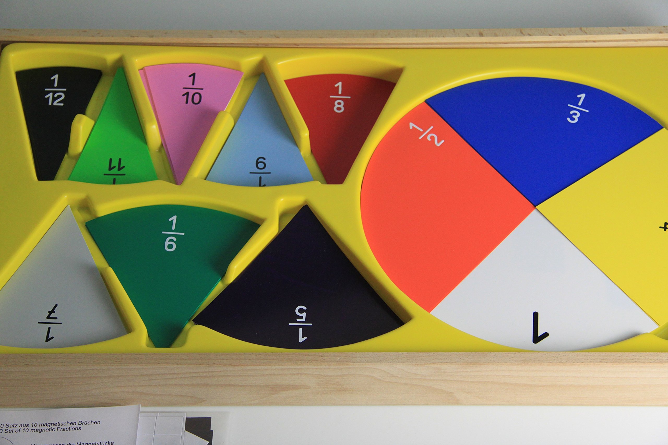 Round Fraction Parts. 12 divisions 30 cm Diameter in Wooden Box